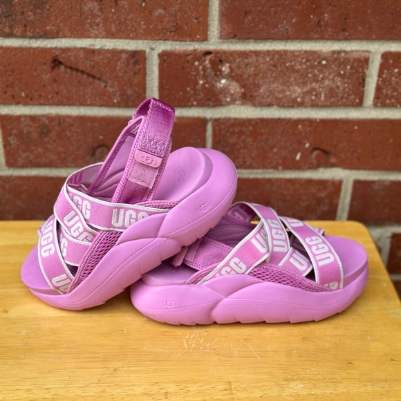 UGG Lavender Sandals with Logo Straps - Picture 6 of 7